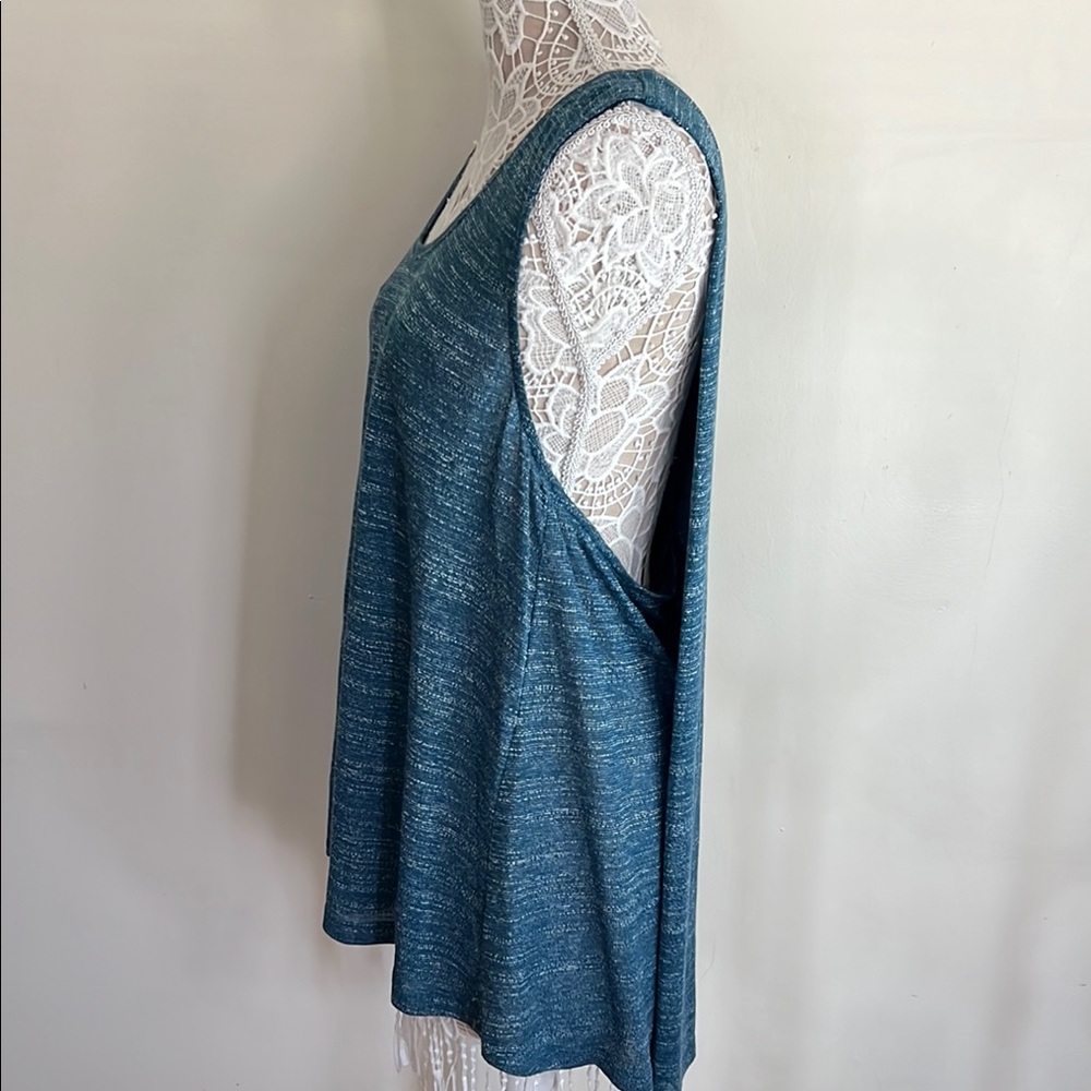 Infinity Raine Asymmetrical Blue Tank Top - Picture 9 of 9